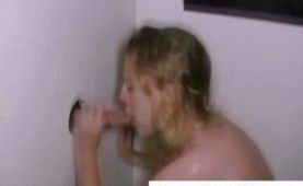 Hot blonde fucked while sucking cock